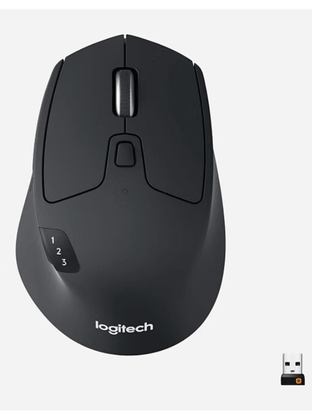 Logitech M720 Triathalon Full Size Multi-Device Wireless Mouse - Black